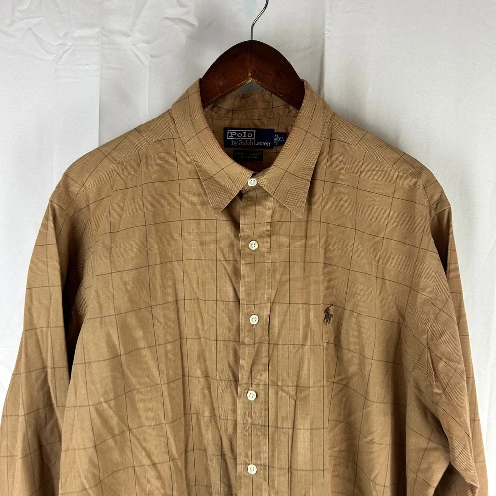 Polo Ralph Lauren Mens Plaid Button Shirt Long Sleeve XL‎ Lowell Sport Cotton
